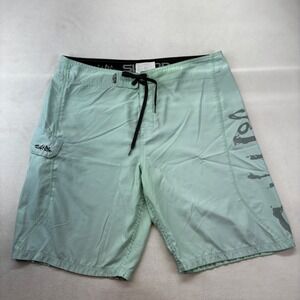 Salt Life Mens Board Shorts Mint Green Size 36 Cargo Pocket Graphic Swim Trunks